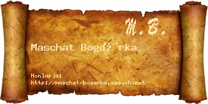 Maschat Bogárka névjegykártya